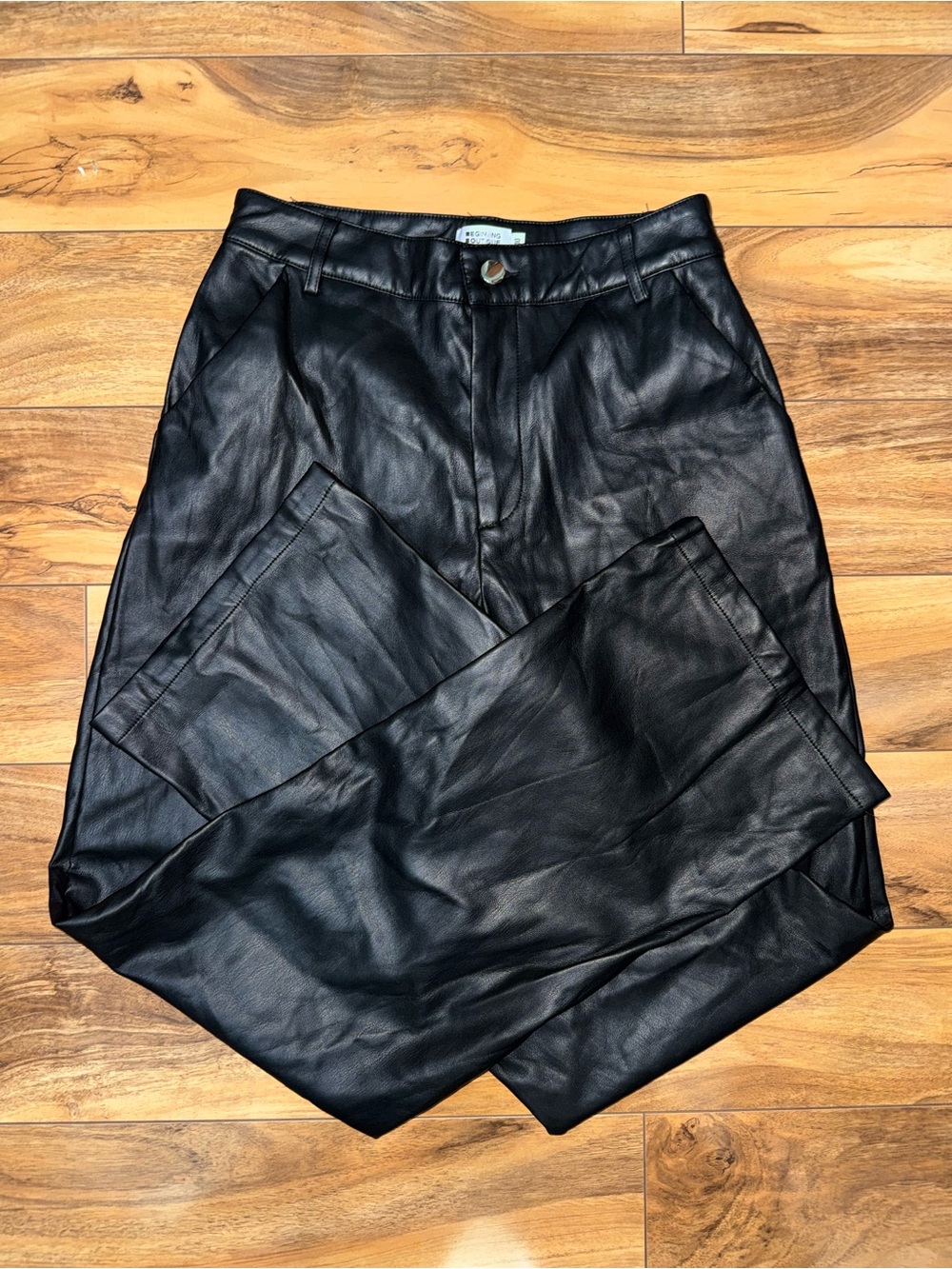 Beginning Boutique Black Faux Leather Pants